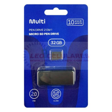 Pen Drive 2 EM 1 Multilaser 32GB Original